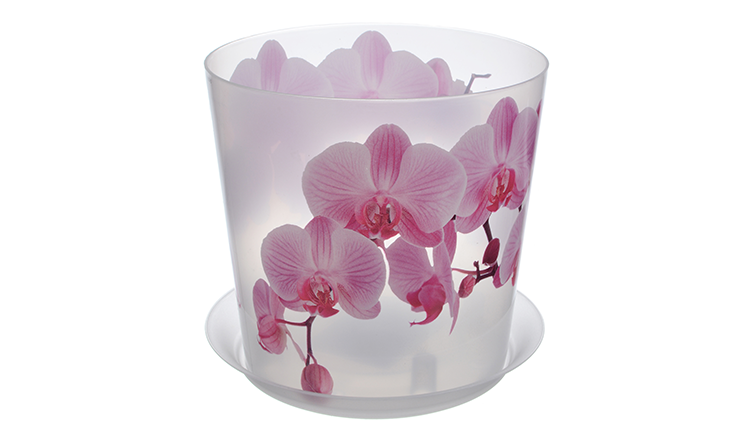Кашпо IDEA "Деко" для орхидей с поддоном 2.4 л