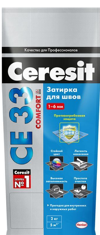 Затирка CERESIT "СE 33" для плит.швов багама бежевый 2кг