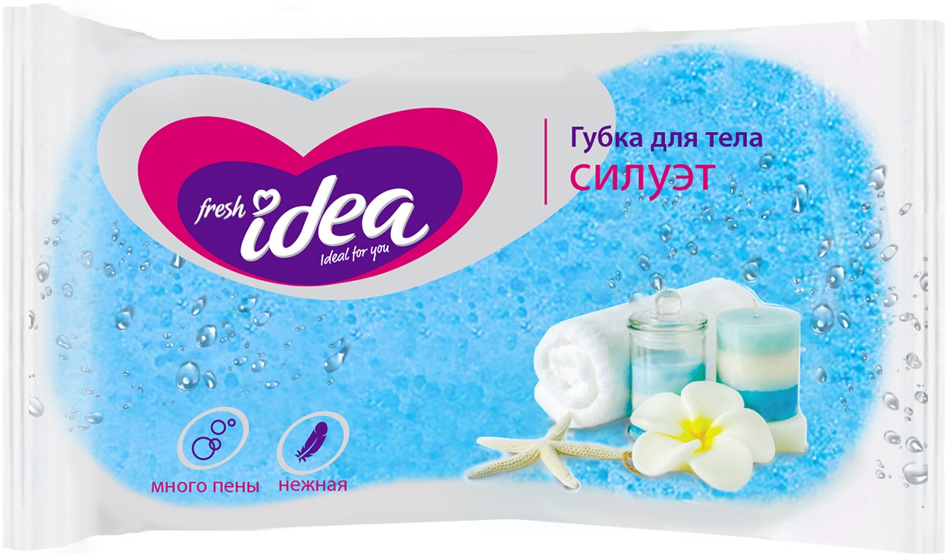 Губка для тела FRESH IDEA "Силуэт" нежная