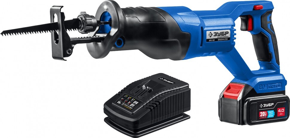 ЗУБР С1-18, 18 8, 180 мм, 1 АКБ (4 Ач), сабельная пила (СПЛ-185-41) НСК