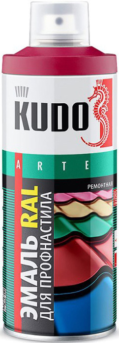 Эмаль KUDO аэрозольная для металлочерепицы винно-красная RAL 3005 KU-03005R 520 мл
