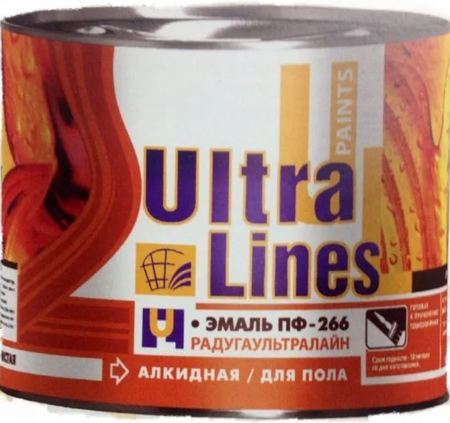 Эмаль ULTRA LINES ПФ-266 красно-коричневая 0.9 кг