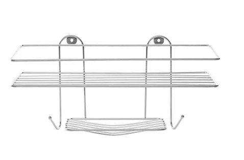 Полка для ванной АЛТАЙСКИЙ МЕТАЛЛИСТ АМ/АЛТ-112С настенная  с мыльницей  металл хром 33х12х17см