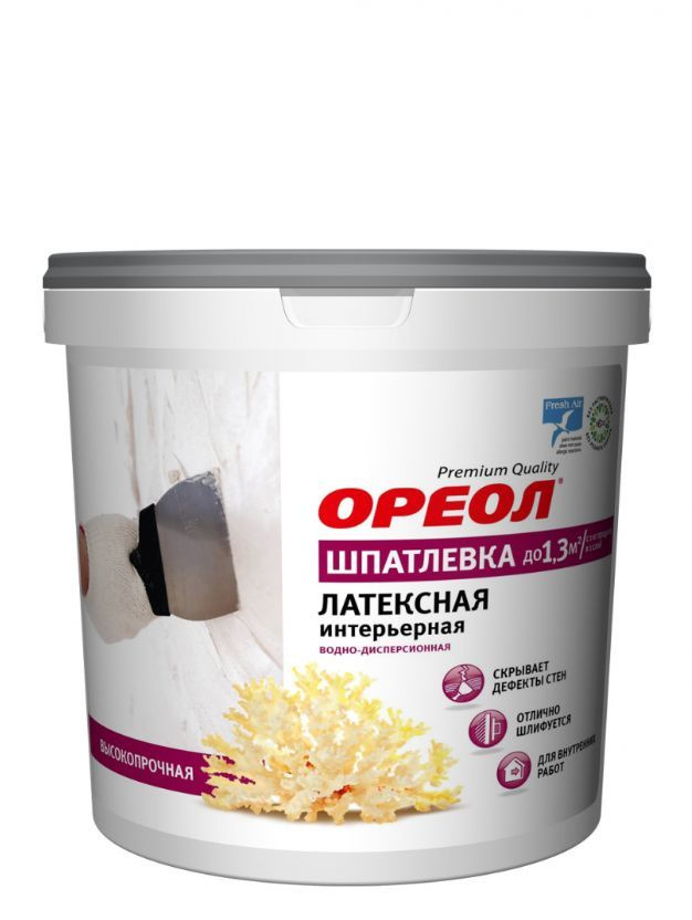 Шпатлевка ОРЕОЛ латексная интер. д/внутр. работ 1,5кг