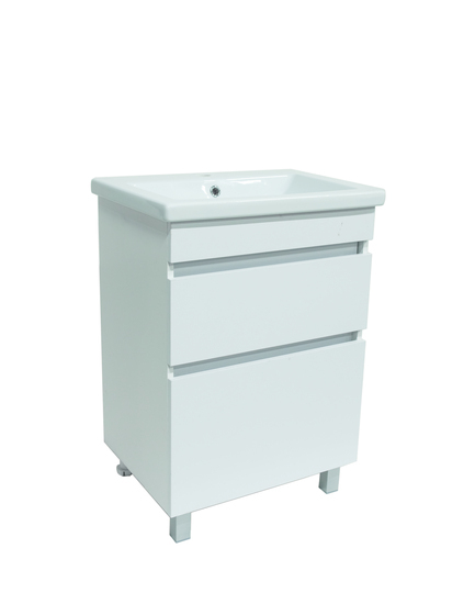 Тумба+ум-к РИНО 60 (под ум-к СОМО 60) БЕЛЫЙ ЛАК стенки белые