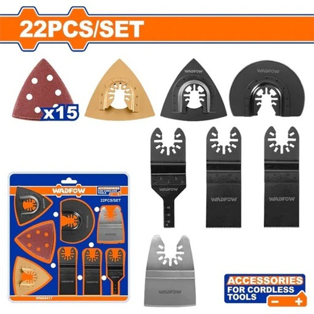 Набор оснастки для реноватора 22 шт WADFOW WMA9417