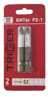Биты TRIGGER "Профи" PZ-1 50мм S2 2 шт.