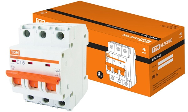 Выкл. автомат.ВА47-29 3Р 32А 4,5кА Х -ка СC TDM
