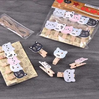 Прищепки дер.декор мини 10шт