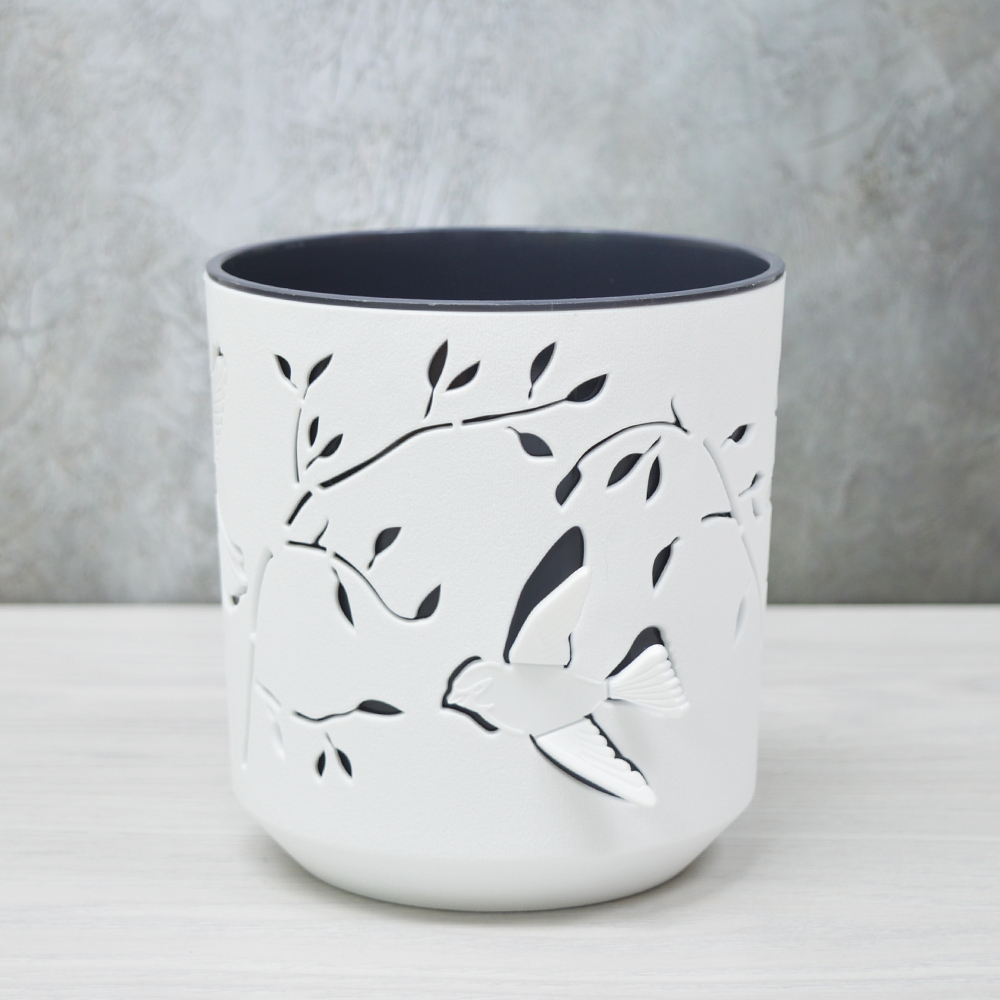 Кашпо "Колибри" (1,25л) Цв. Белый/Антрацит КШ-4642