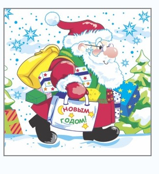 Салфетки 1сл 40л 24*24 Desna Design Дед Мороз