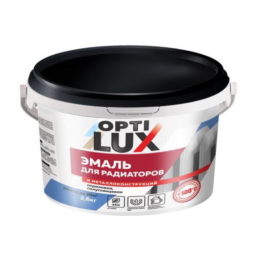 Эмаль акриловая OPTILUX  для Радиаторов и металлоконструкций полуглянцевая 0,5кг
