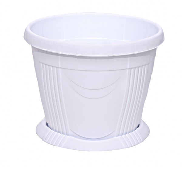 Кашпо для цветов СЕЛЕНГА с поддоном белый d=290 мм 10 л