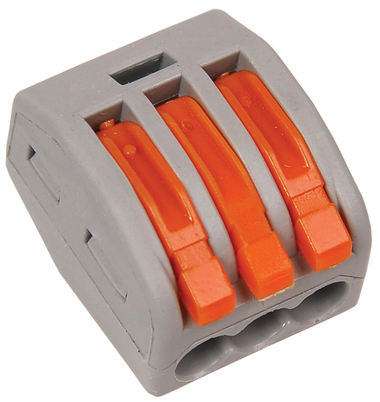 Клемма строительно-монтажная СМК проходная 222-422Р 2п 0.08-4кв.мм с монтажной площадкой сер. (