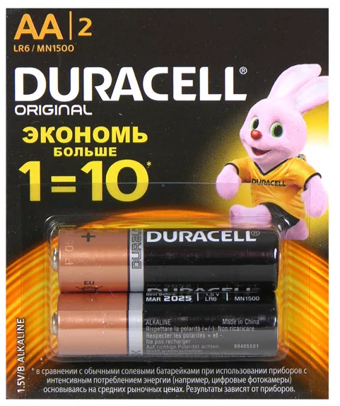 Батарейка DURASELL Basic АА щелочная