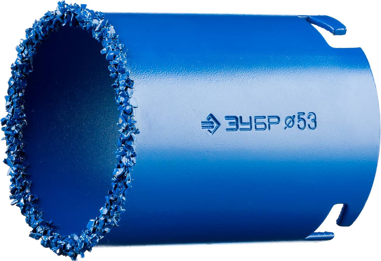ЗУБР 53 мм, L 55 мм, карбид вольфрама, Коронка кольцевая, Профессионал (33350-53)