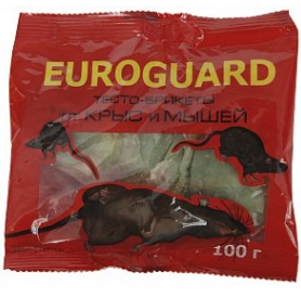 Приманка EUROGUARD тесто-брикет от крыс и мышей 100 г