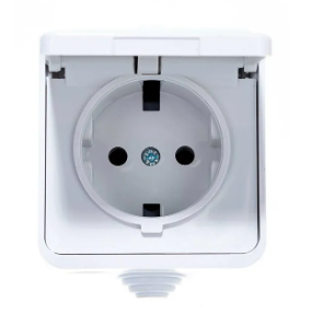 Розетка IN HOME 1мест. с крышкой белая