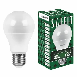 Лампа свет. SAFFIT E27 20 Вт 6400К А60 груша
