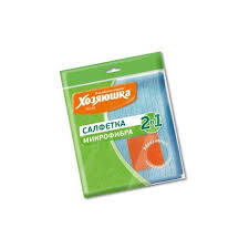 Салфетка ХОЗЯЮШКА МИЛА 2в1 из микрофибры с абразивным чистящим слоем 30х30 см