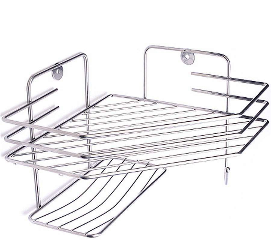 Полка угловая 1секц.с мыльницей хром