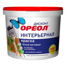 Краска интерьерная ОРЕОЛ "Дисконт" белая матовая 6,5 кг