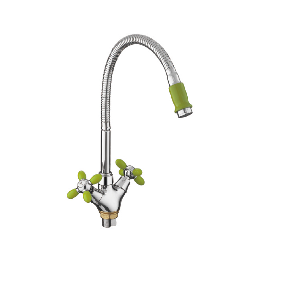 Смеситель 4882AК для кухни с гибким изливом.(зеленый)