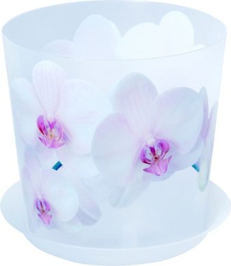 Кашпо ДЕКО белые орхидеи 2.4 л