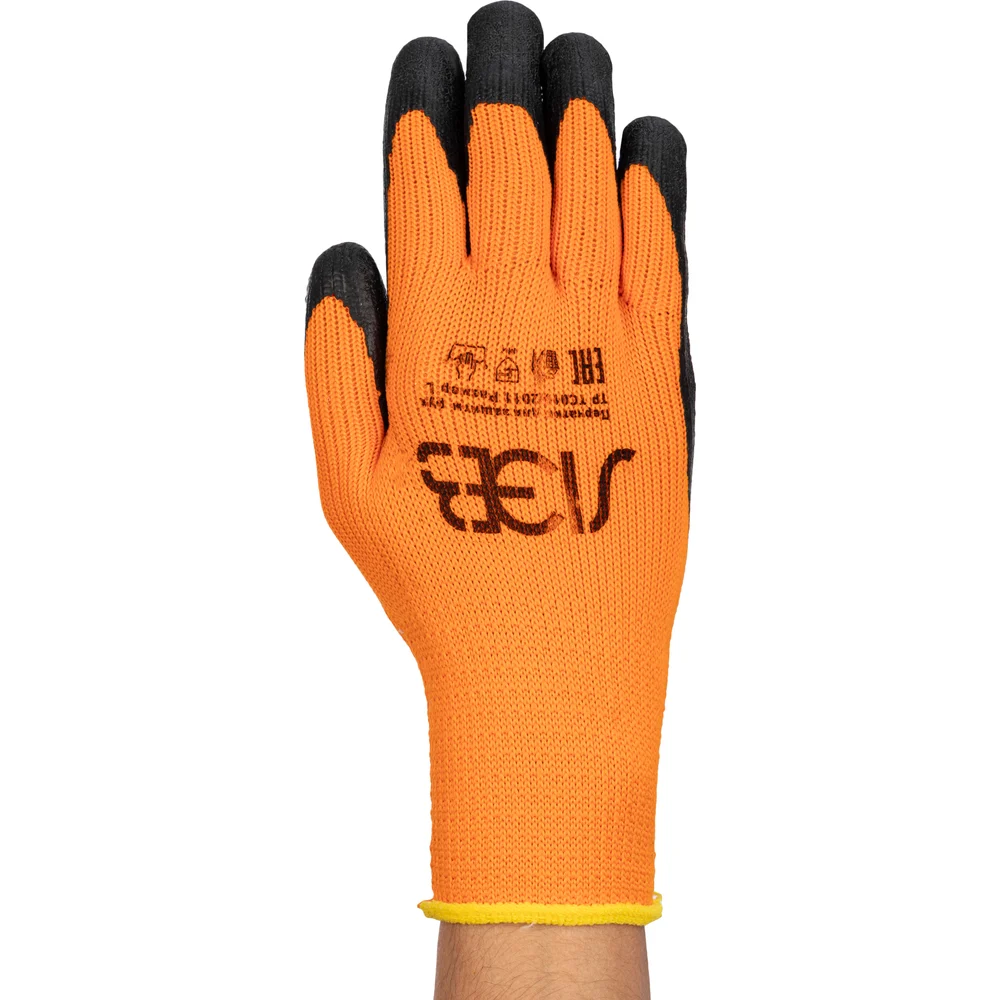 Перчатки акрил. ТОРРО-ЗИМА  утепленные  облив. (ЗМ) оранж/черн. пальцы