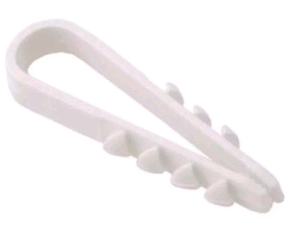 Дюбель-хомут  д/круглого кабеля 5-10 мм нейлон белый 10 шт.10Вт