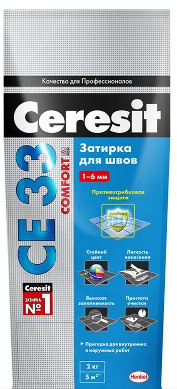 Затирка CERESIT "Super СE 33" для плиточных швов карамель 2 кг