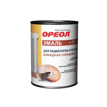 Эмаль ОРЕОЛ для радиаторов белая алкидная 500 г