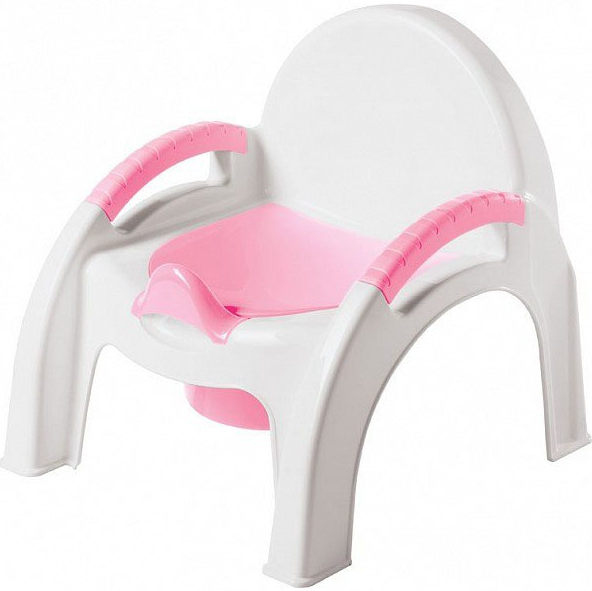 Горшок-стульчик ПЛАСТИШКА с крышкой светло-розовый