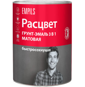 Грунт-эмаль РАСЦВЕТ быстросохнущий красно-коричневый 1кг Расцвет