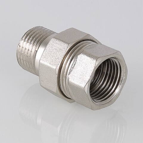 Сгон Valtec прямой 1\2 никель (американка) (10) VTг.341.N.0004