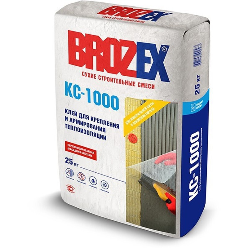 Клей для наружной теплоизоляции BROZEX КС-1000 25 кг
