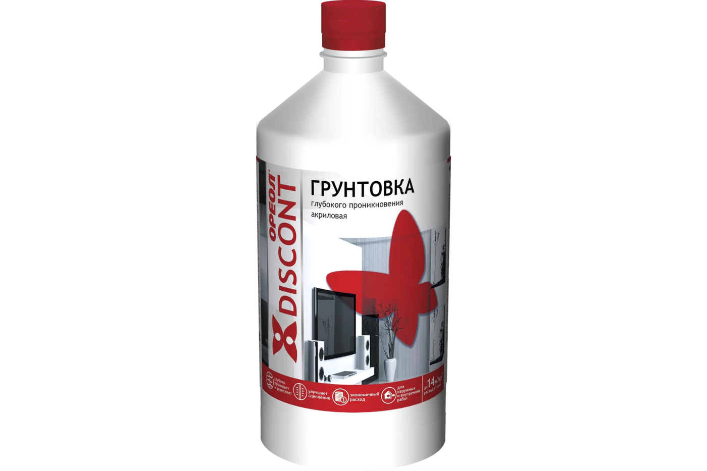 Грунтовка ВД глуб/проникновения д/наружних/внутренних р. Дисконт Ореол 1кг