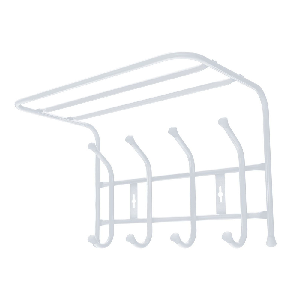 Вешалка наст с полкой 4 крюч ВП4 матовый серый(400*238*268)