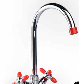 Смеситель 4882AP-1 для кухни с гибким изливом.(оранж.)