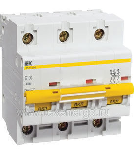 Выключатель автомат. IEK 3Р C ВА47-100 C 10кА 100А 230В