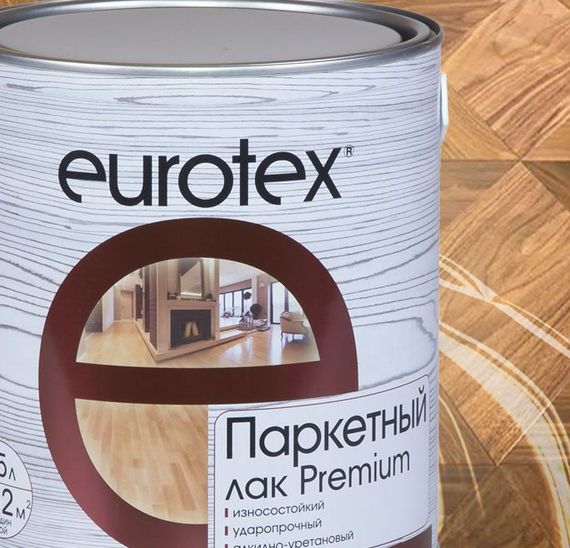 Лак паркетный глянц. 0.8л "EUROTEX-PREMIUM"